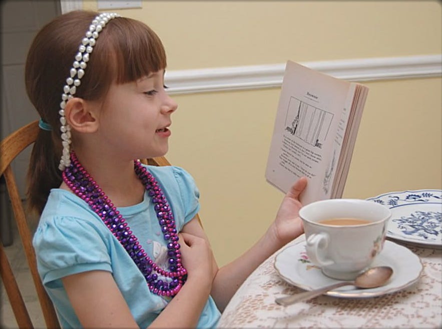 homeschool tea time and poetry reading