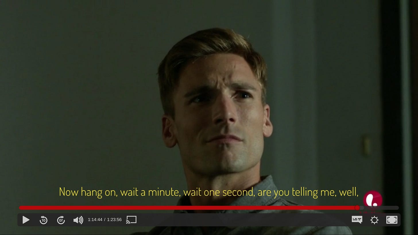 Evan looking thoughtful, captioned "now hang on, wait a minute, wait one second, are you telling me, well"