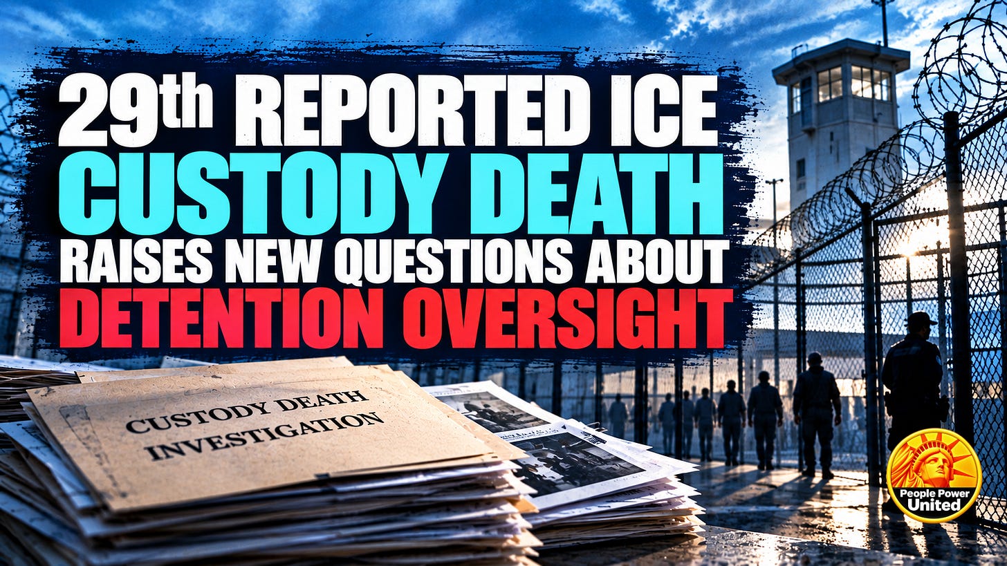 29th Reported ICE Custody Death Raises New Questions About Detention Oversight. 29th Reported ICE Custody Death Raises New Questions About Detention Oversight.