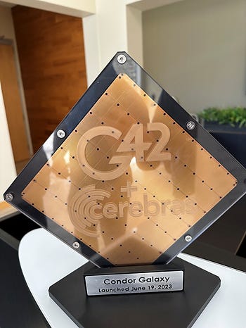 Cerebras plate-sized computer chip image Cerebras plate-sized computer chip image