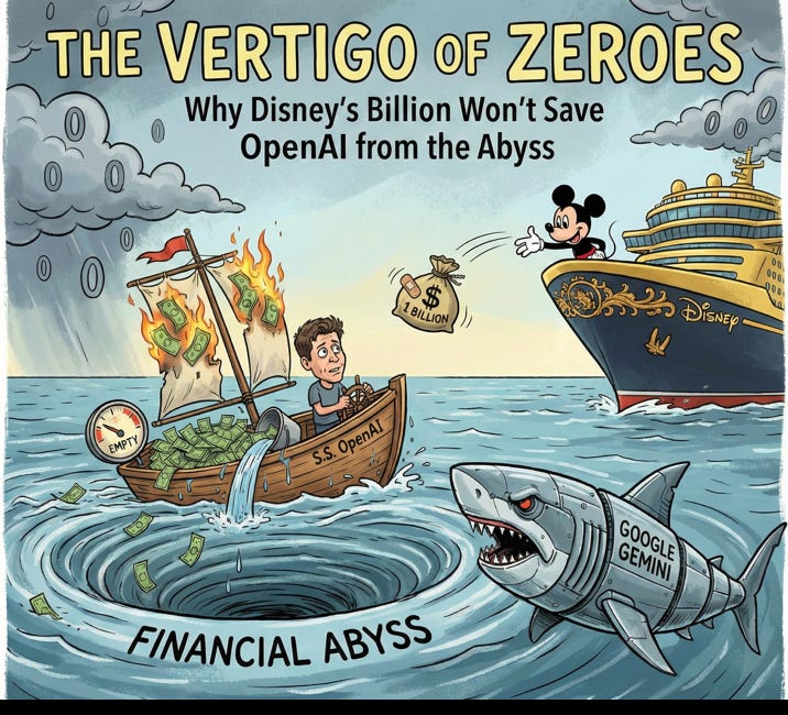 The Vertigo of Zeroes – Why Disney's Billion Won't Save OpenAI from the Abyss.