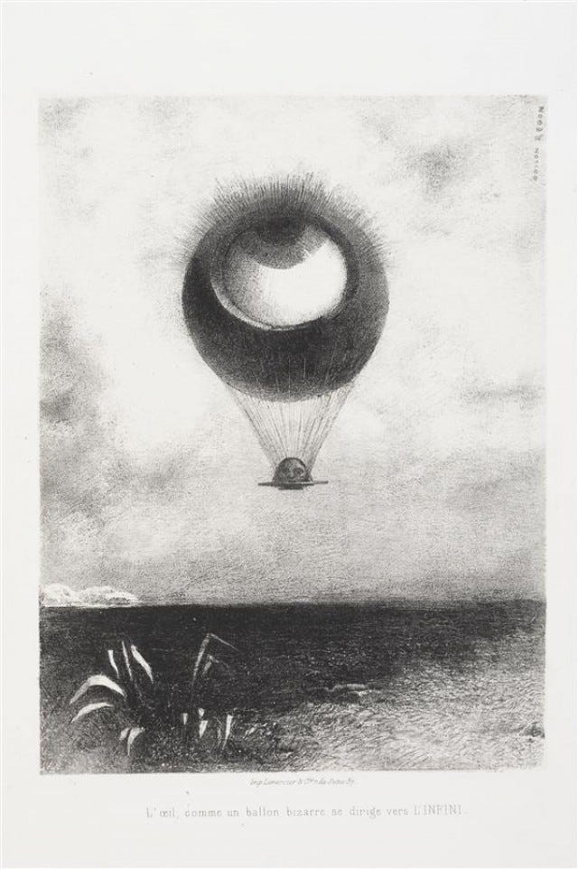 The floating eye by Redon The floating eye by Redon