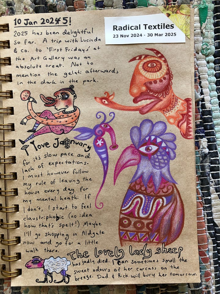 Whimsical nature journal pages with artwork, poetry and journaling.