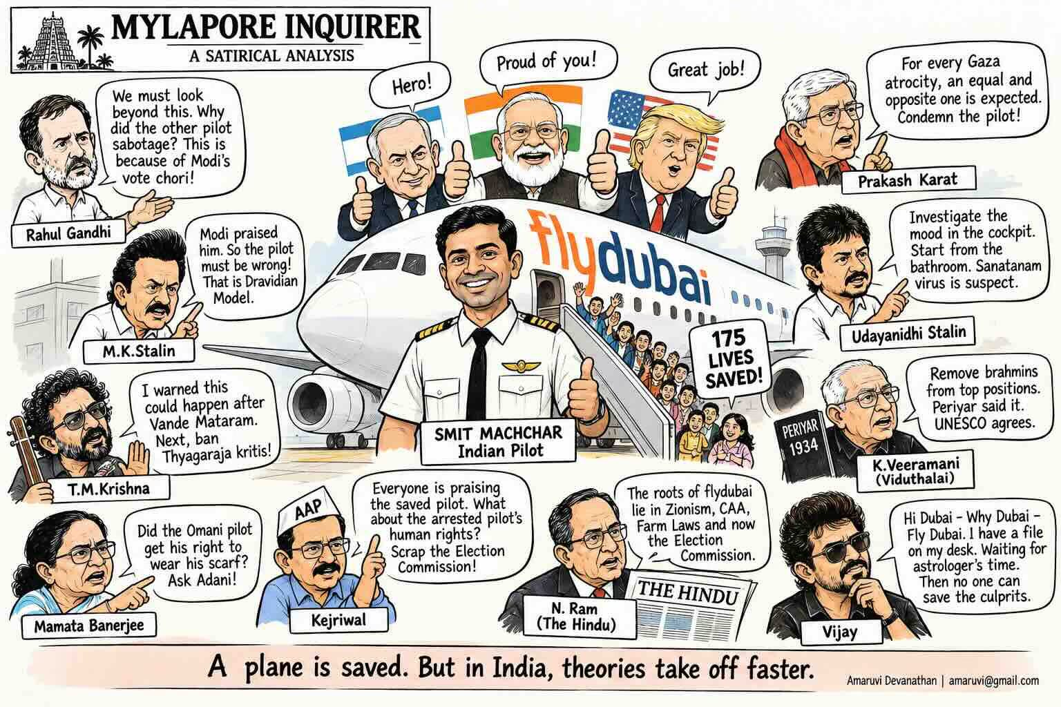 What If Rahul Gandhi, Stalin & The Hindu Covered the FlyDubai Hero Pilot?