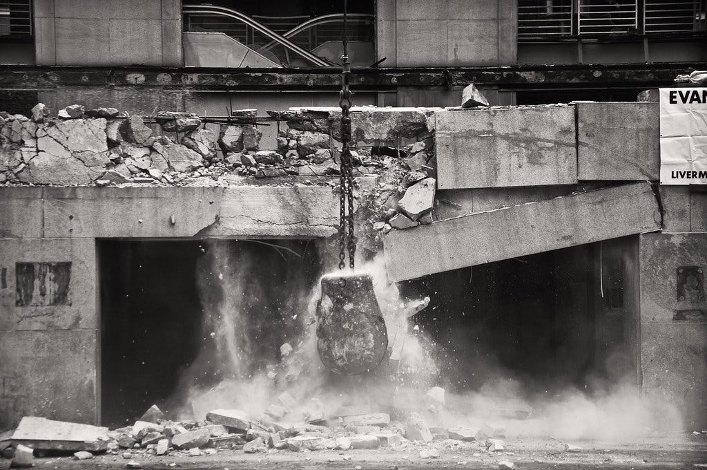 Once the dust settles | The wrecking ball demolition on the … | Flickr