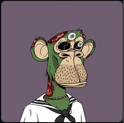 Bored Ape Yacht Club digital artwork from the collection of Ovie Faruq and Mike Anderson