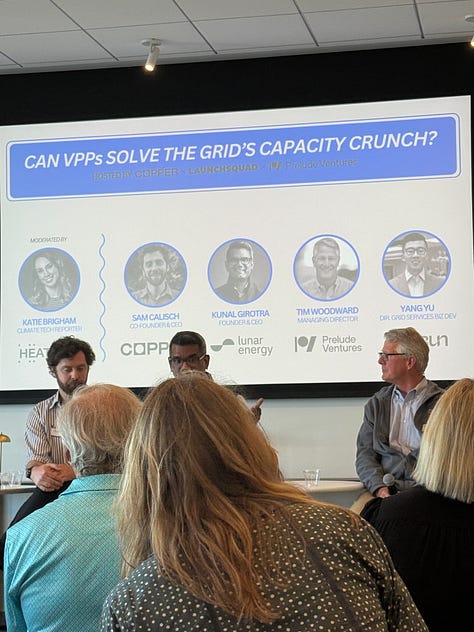 Some selects from San Francisco Climate Week, including real-world solutions in action, startup founders making their pitches, some good schwag, and a VPP panel for the ages.