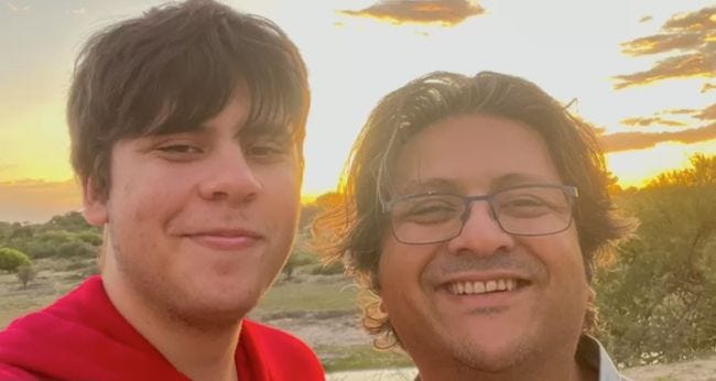 Sulaiman Dawood (left) and his father, Shahzada.