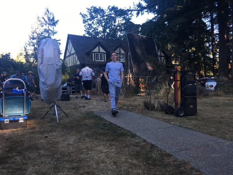 seth isaac johnson walking down supernaturla outside set seth isaac johnson walking down supernaturla outside set