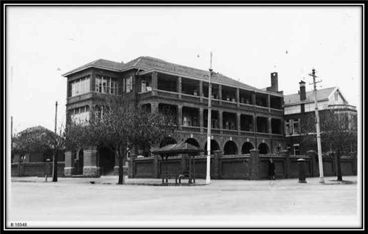 Exterior view of the Epworth Hospital, Erin Street, Richmond, 1938-1940. Photographer: Lyle Fowler. I had no idea that was how it used to look. Harold Paynting Collection, State Library of Victoria, Image Exterior view of the Epworth Hospital, Erin Street, Richmond, 1938-1940. Photographer: Lyle Fowler. I had no idea that was how it used to look. Harold Paynting Collection, State Library of Victoria, Image
