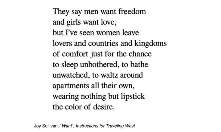 Joy Sullivan’s poem on women leaving comfort for solitude; a chorus line to the mothers dreaming of silence.