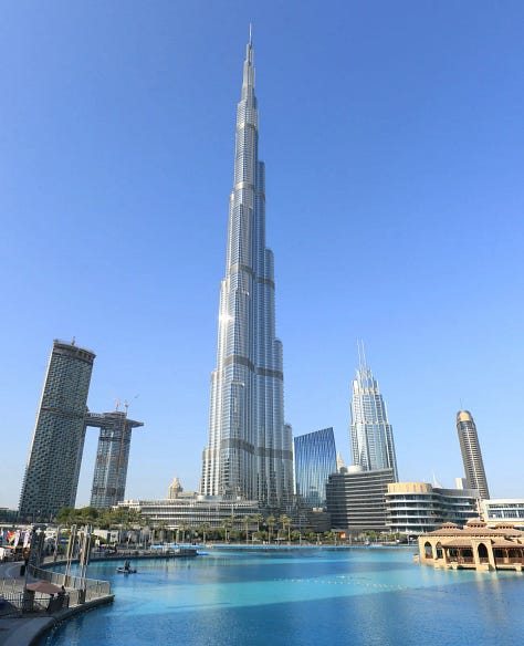 Burj Khalifa, Apple Park, and Versailles