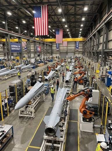 In large, high-security US factories advanced missiles are assembled.