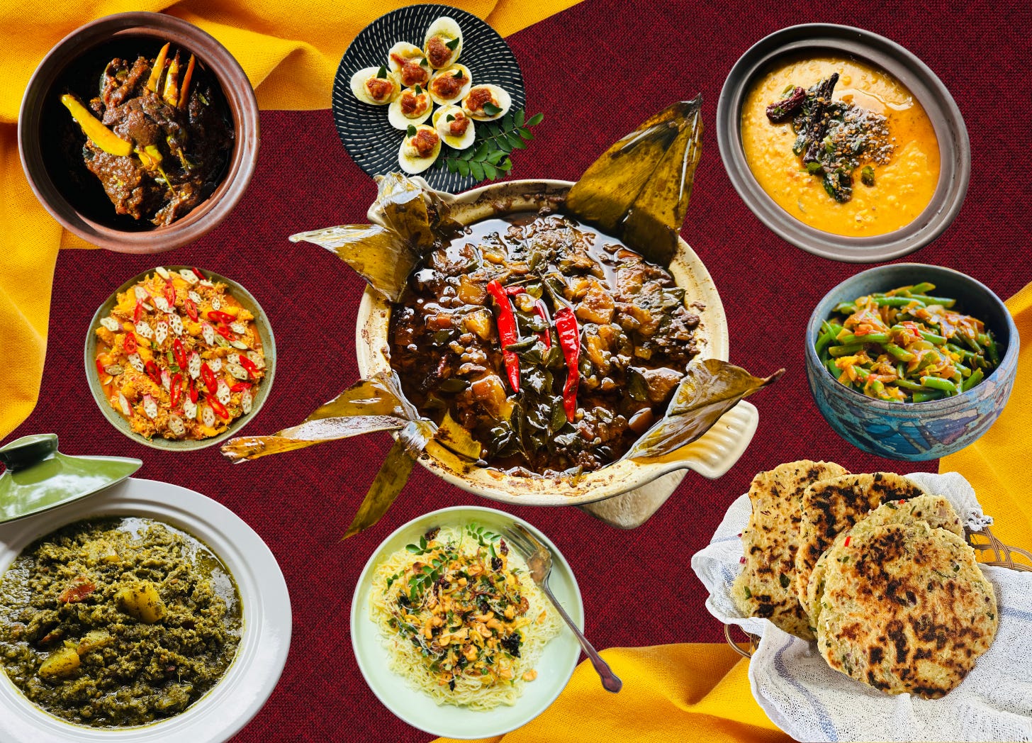 A traditional Sri Lankan dinner