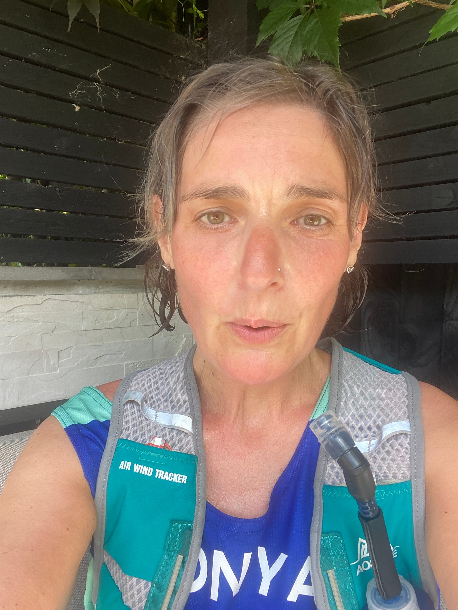 female hot and sweaty after a run