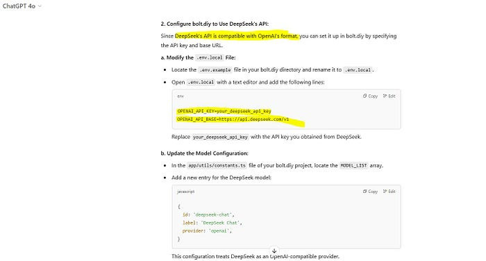 DeekSeek API is compatible with OpenAI’s