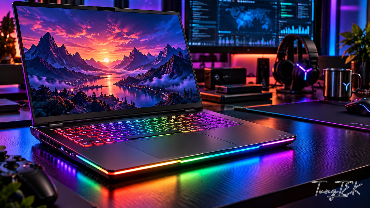 Hình minh họa AI — Legion Pro 7 trong góc làm việc TEKLab.