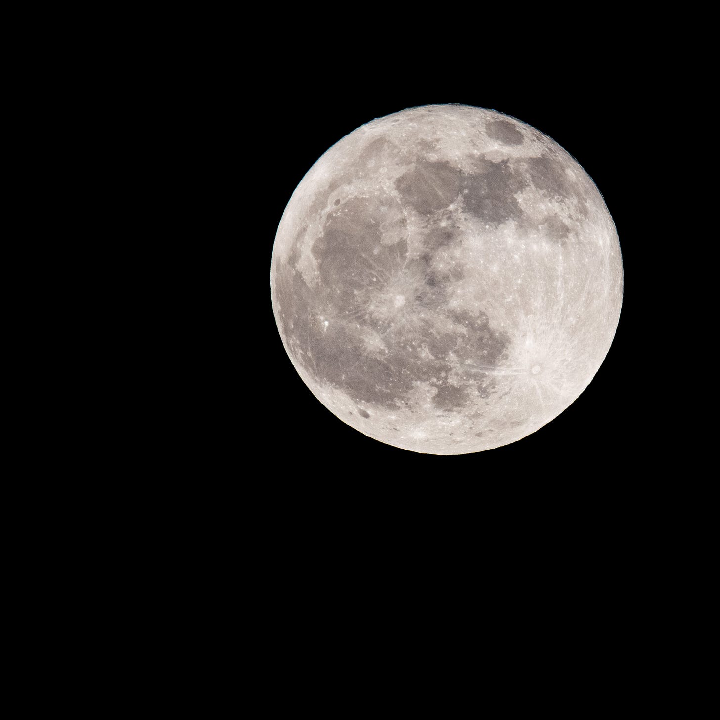 Full moon in night sky