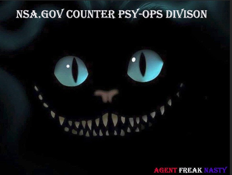 May be an image of text that says 'NSA.GOV NSA.GOVCOUNTERPS .GOV COUNTER PSY-OPS DIVISON AGENTFREAKNASTY AGENT FREAK NASTY'