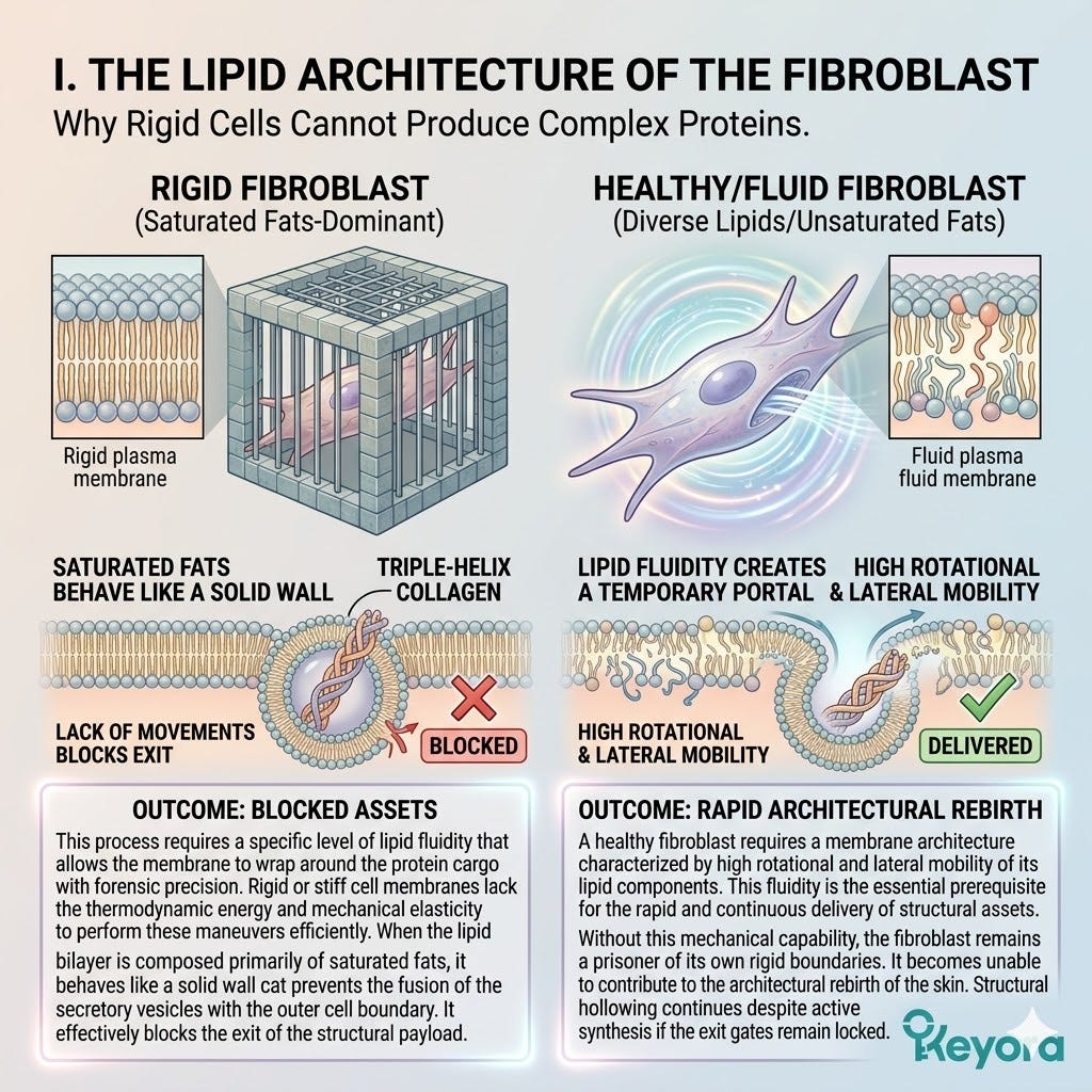 Lipid architecture fluidity enables fibroblast exocytosis of Type I collagen, driving ATP Synthesis to overcome the Neuro-Endocrine Storm. Lipid architecture fluidity enables fibroblast exocytosis of Type I collagen, driving ATP Synthesis to overcome the Neuro-Endocrine Storm.
