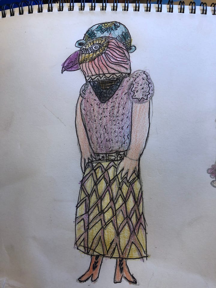 Anthropomorphic animal drawings by children