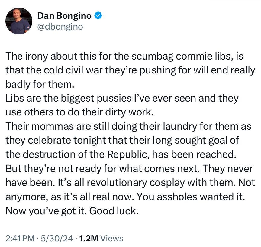 The irony about this for the scumbag commie libs, is that the cold civil war they’re pushing for will end really badly for them.  Libs are the biggest pussies I’ve ever seen and they use others to do their dirty work.  Their mommas are still doing their laundry for them as they celebrate tonight that their long sought goal of the destruction of the Republic, has been reached.  But they’re not ready for what comes next. They never have been. It’s all revolutionary cosplay with them. Not anymore, as it’s all real now. You assholes wanted it. Now you’ve got it. Good luck.