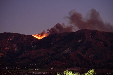 Fire burns across South Mountain, Santa Paula.