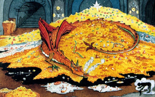 Conversations with Smaug (J. R. R. Tolkien, 1937)