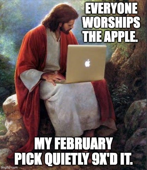 Everyone worships the apple. My February pick quietly 9x'd it dell technologies Everyone worships the apple. My February pick quietly 9x'd it dell technologies