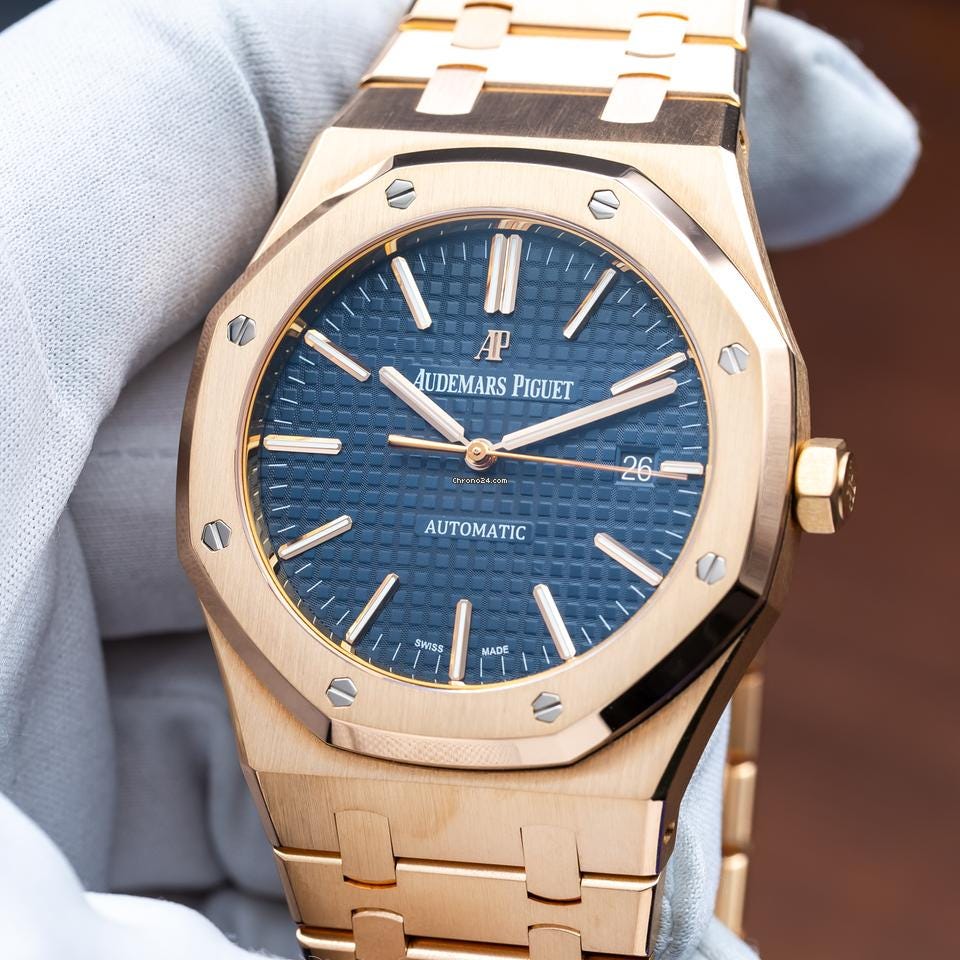 Audemars Piguet Royal Oak 41mm Rose Gold 15400OR Blue Dial