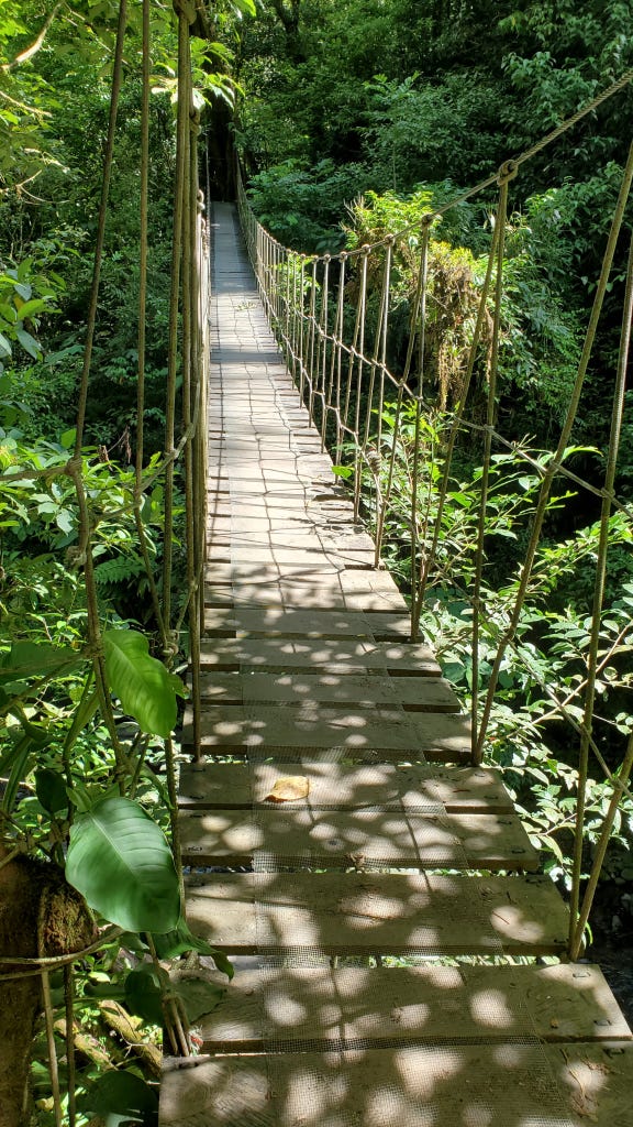 Traveling to Costa Rica and crossing hanging bridges. Traveling to Costa Rica and crossing hanging bridges.