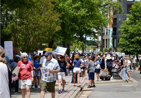 photo gallery of images from the 6/14 protest in Rock Hill showing signs and people