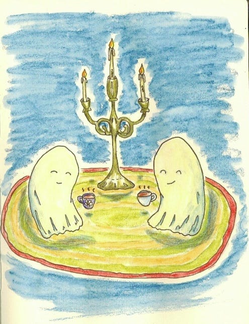ghosts having tea