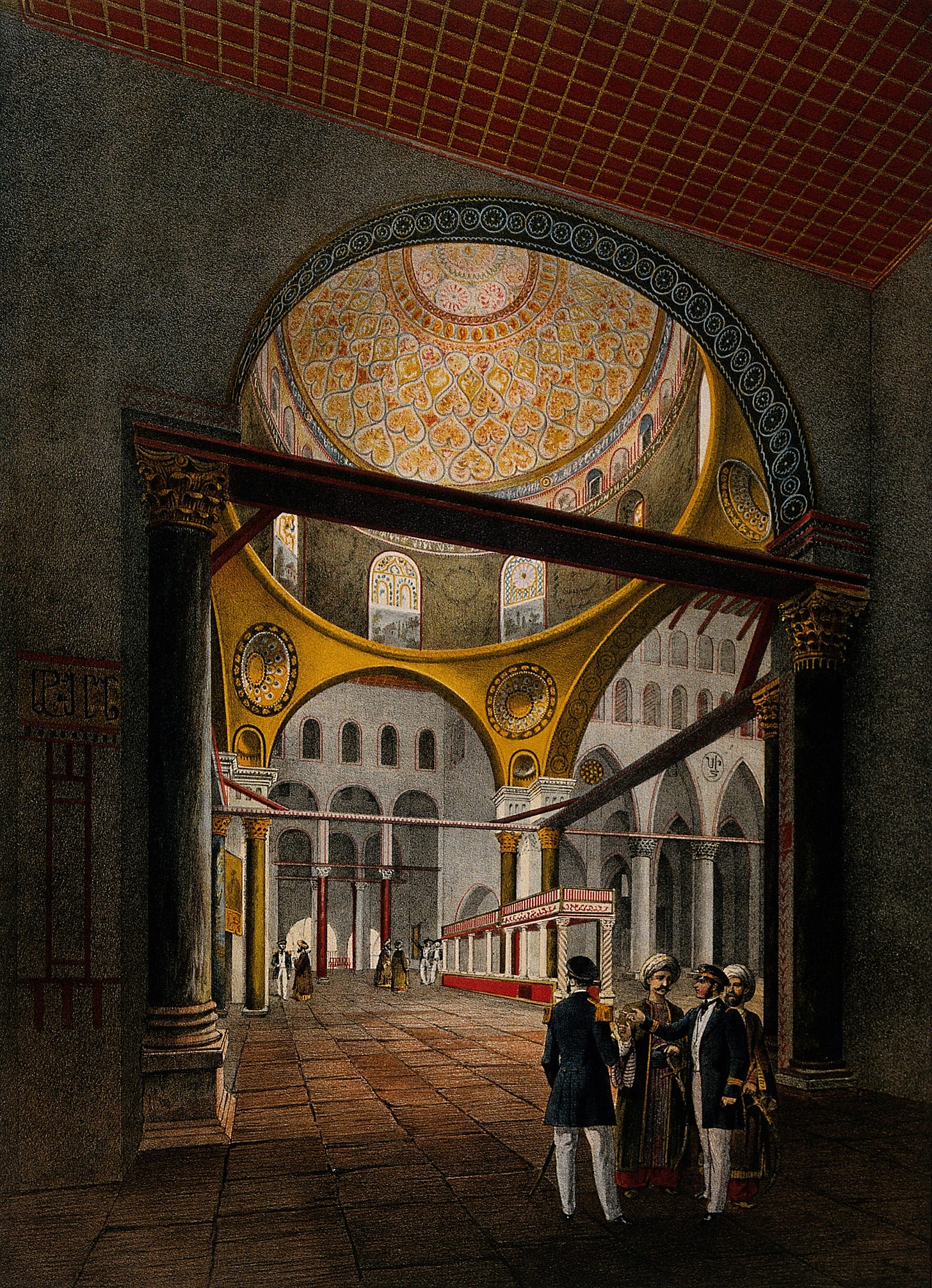 File:Interior of the Al-Aksa mosque, Jerusalem. Chromolithograph Wellcome  V0050126.jpg - Wikipedia