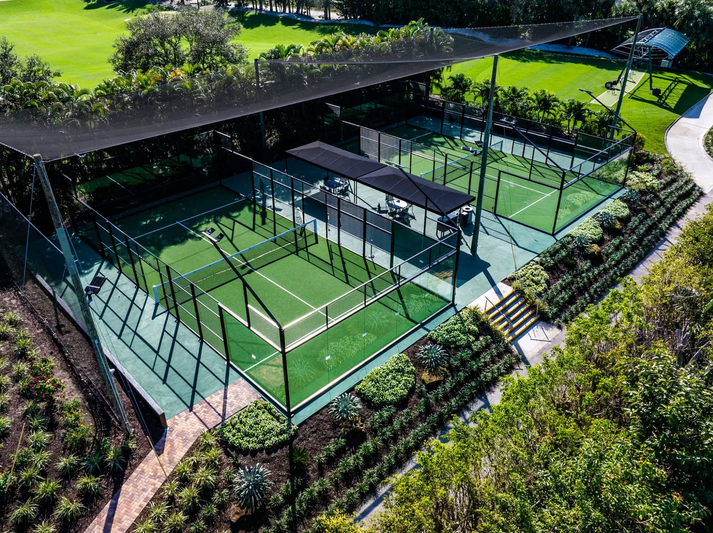 Padel courts at Addison Reserve in Delray Beach, Florida