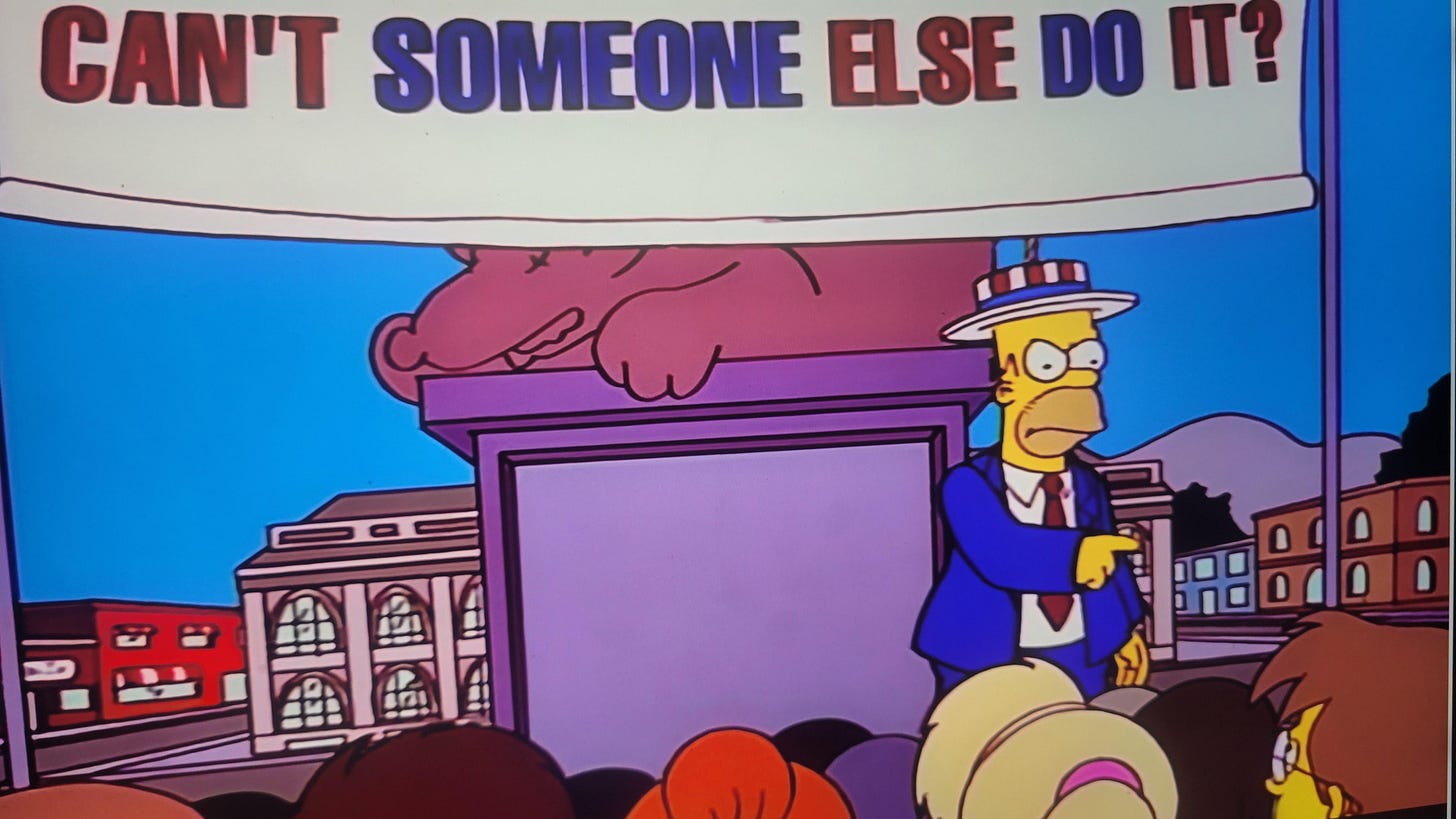 Animals are crapping in our houses and we're picking it up. Did we lose a  war? That's not America. That's not even Mexico : r/TheSimpsons