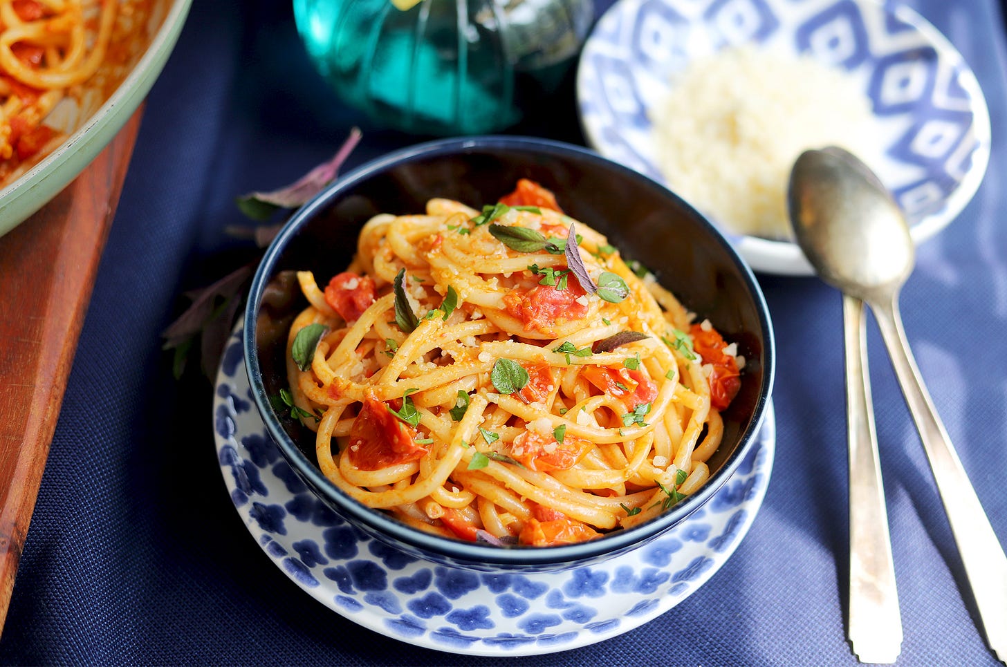 Fresh Bucatini with Creamy Tomato Pan Sauce, Cook the Vineyard Fresh Bucatini with Creamy Tomato Pan Sauce, Cook the Vineyard