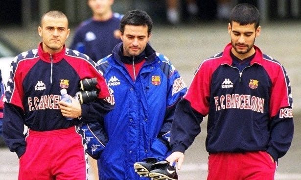 Once upon a time in Barcelona… Luis Enrique (3) and Pep Guardiola (3) have  now both won more Champions League titles as a manager than Jose Mourinho  (2). 🏆