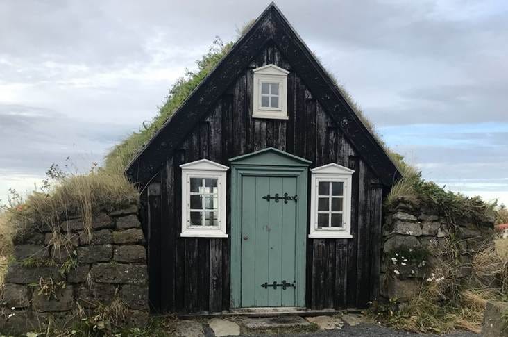 A small house with grass on the roof

AI-generated content may be incorrect.