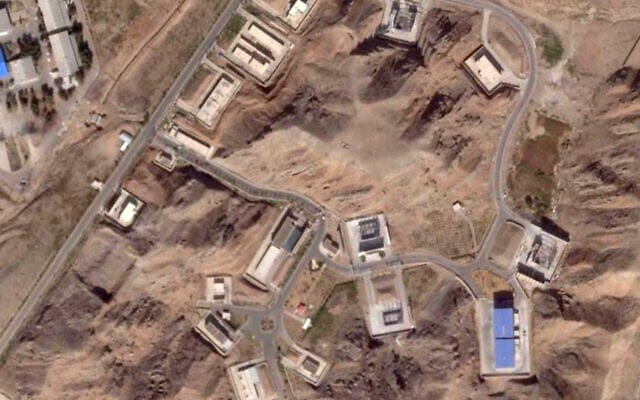 This satellite photo from Planet Labs PBC shows reconstruction efforts at Iran's Parchin solid propellant plant outside of Tehran, Iran, Aug. 28, 2025. (Planet Labs PBC via AP)