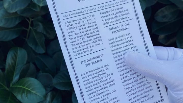 Customize These 'Bridgerton' Lady Whistledown Society Papers | Mental Floss
