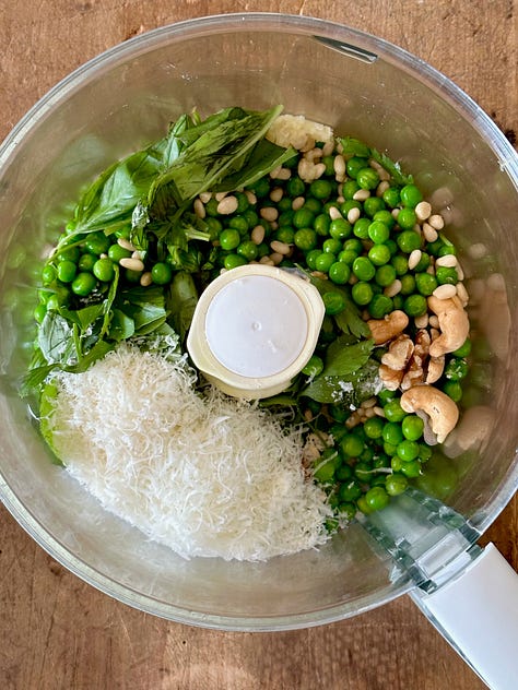 Frozen pea pesto