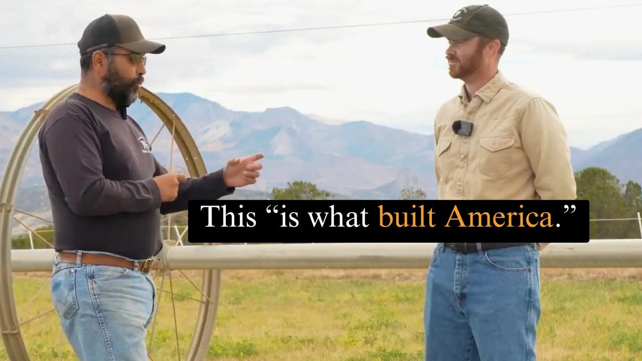 Ryan Griggs speaks with Jason Wrich of Wrich Ranches on a Colorado ranch, discussing community support and regenerative agriculture with mountains in the background. Ryan Griggs speaks with Jason Wrich of Wrich Ranches on a Colorado ranch, discussing community support and regenerative agriculture with mountains in the background.