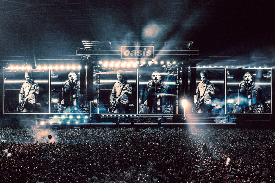 Oasis perform at Principality Stadium in Cardiff, Wales, for night 1 of their Oasis Live '25 Tour on Friday, July 4, 2025.