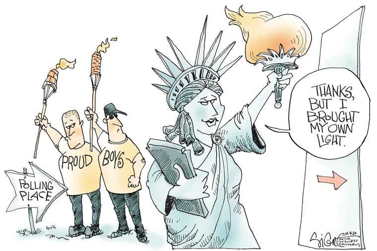 Political Cartoon: Proudly poll watching