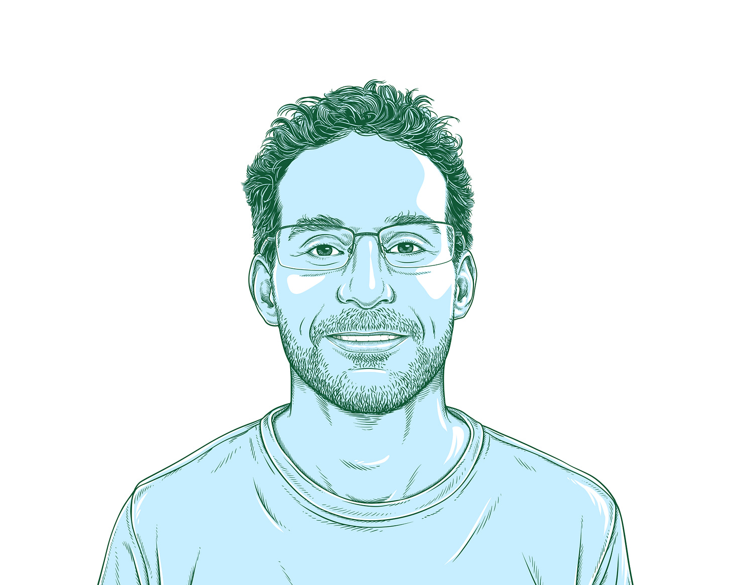 Yossi Farjoun, Principal Bioinformatics Scientist, in a line-drawn portrait
