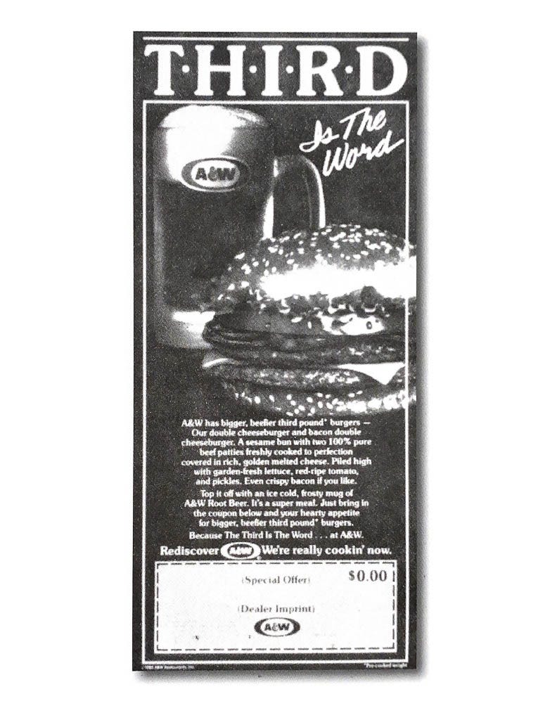 The Truth About A&W's Third-Pound Burger and the Major Math Mix-Up | A&W  Restaurants