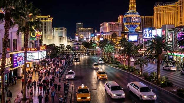 Las Vegas Night Aerial View of the City Stock Illustration ...