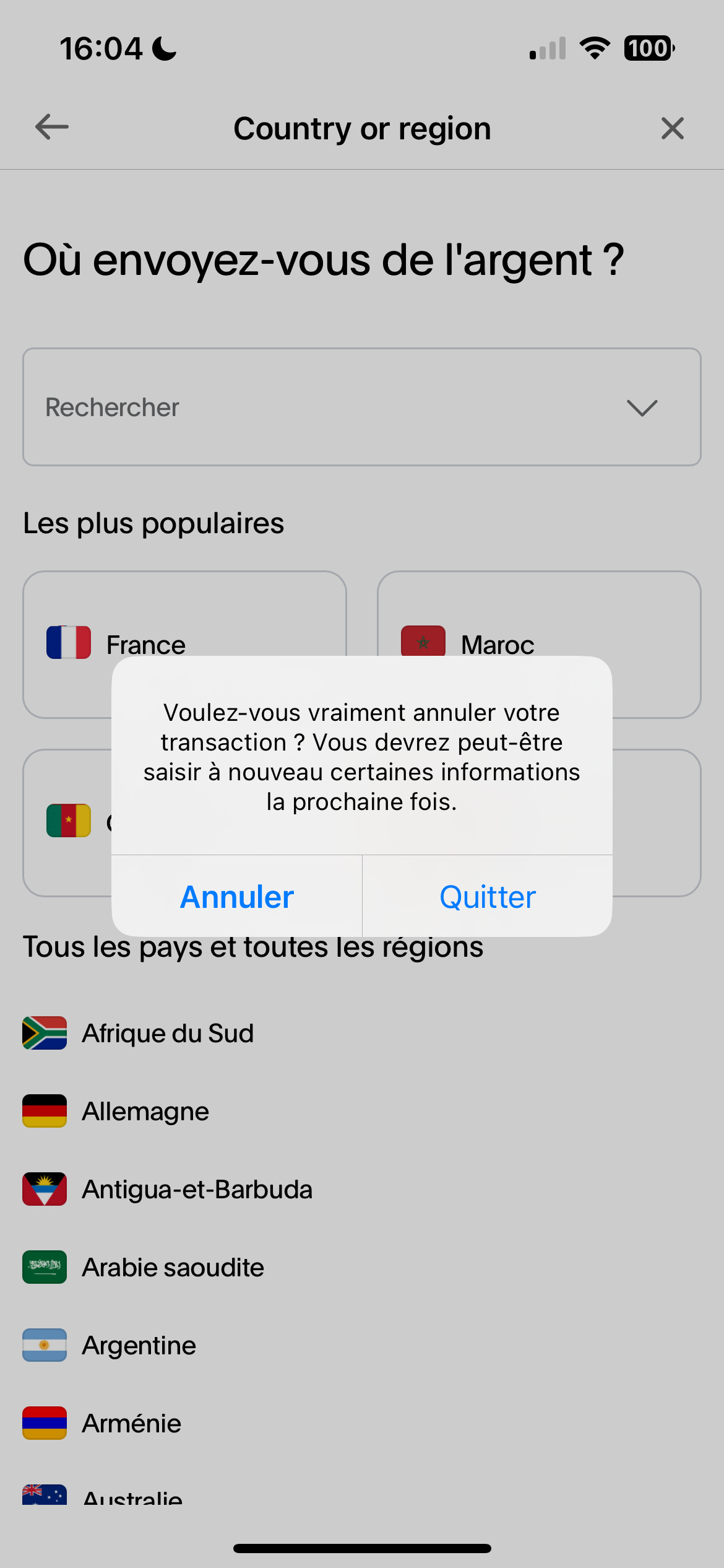 Modale de destruction sur PayPal