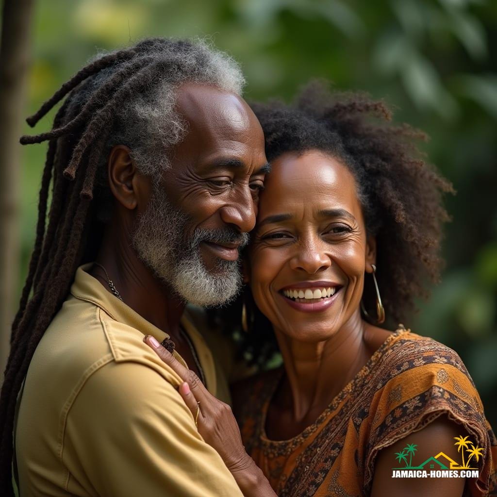Couple arriving in Jamaica, capturing the joy and emotion of coming home.